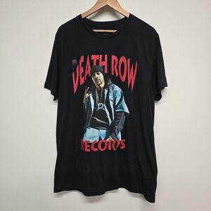 Death Row Records Snoop Dogg Men XL Black Graphic Tee Streetwear Hip Hop Rap